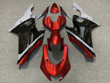2017-2021 Ciment Noir & Rouge Yamaha R6 Carénage Moto